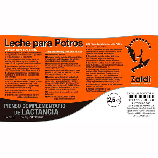 ZALDI PIENSO COMPLEMENTARIO LECHE POTRO - Tienda Hípica Online | D’Hispania ®