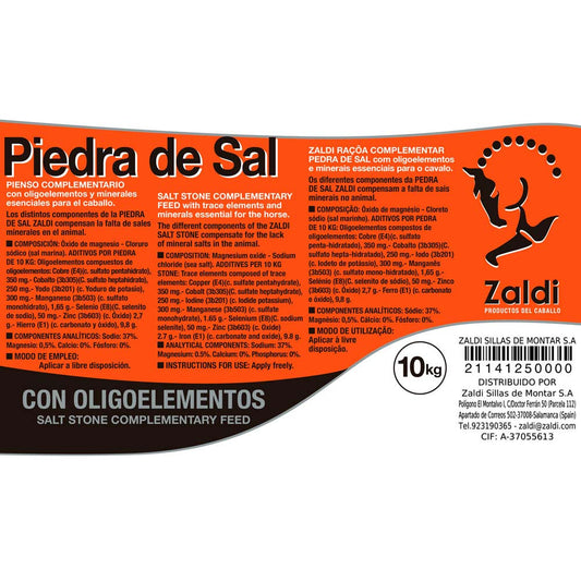 ZALDI PIENSO COMPLEMENTARIO PIEDRA SAL 10kg - Tienda Hípica Online | D’Hispania ®