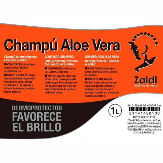 ZALDI PREMIUM CHAMPÚ ALOE VERA 1 litro - Tienda Hípica Online | D’Hispania ®