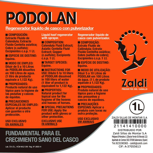 ZALDI REGENERADOR DEL CASCO PODOLAN 1 litro - Tienda Hípica Online | D’Hispania ®