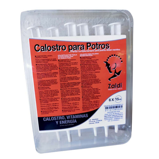 Zaldi Calostros Potro 6x15gr - Suplemento Primeras Horas Vida - Tienda Hípica Online | D’Hispania ®