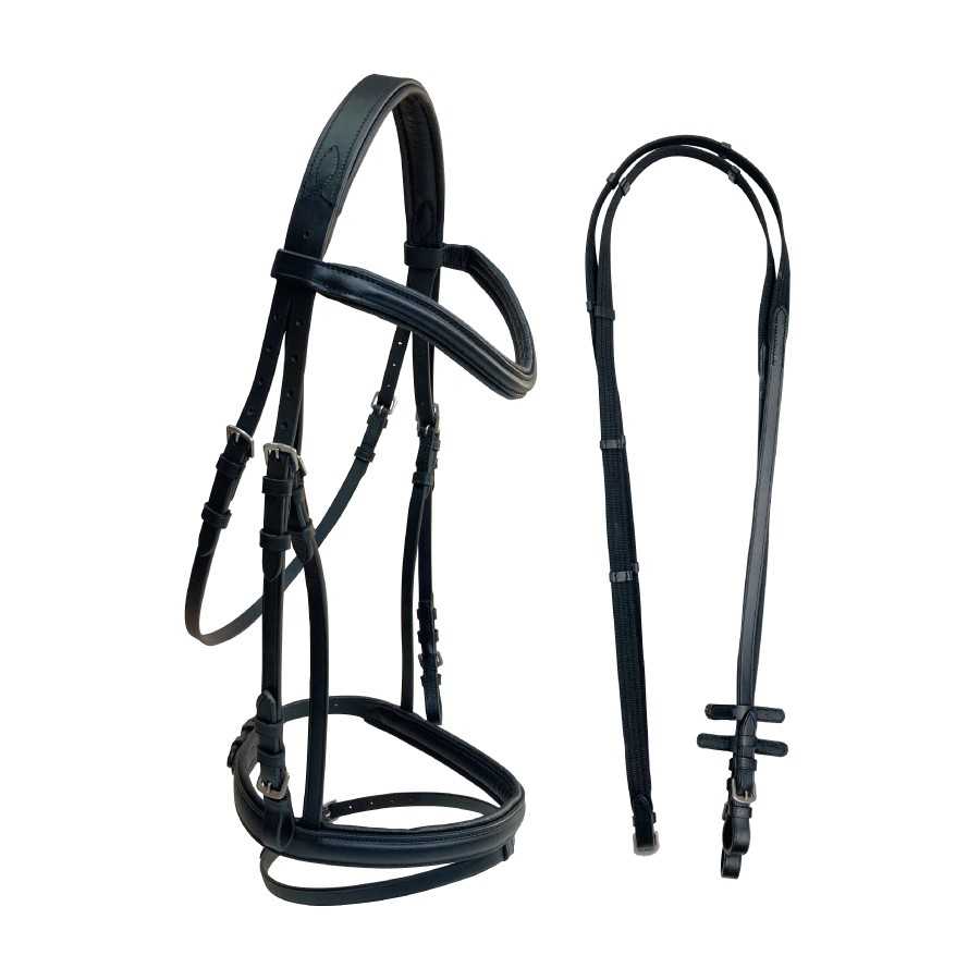 Cabezada para filete con testero acolchado y frontalera curva