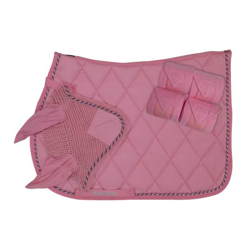 JUEGO DE MANTILLA + OREJERAS + VENDAS