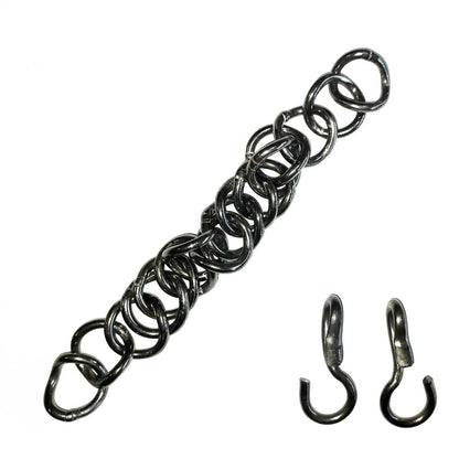 Cadena para barbada en forja 04 inox bitono envejecido, accesorio para filetes y bocados de equitación.