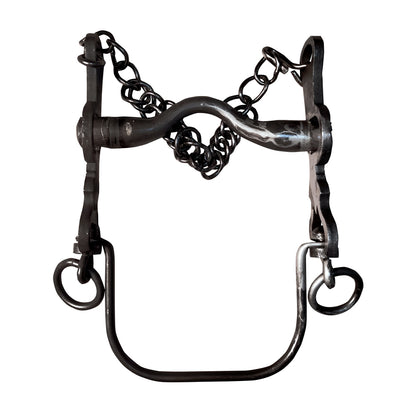 Bocado vaquero forja 5/5 en acero inoxidable bitono envejecido, diseñado para caballos, de la marca Tienda Hípica Online.