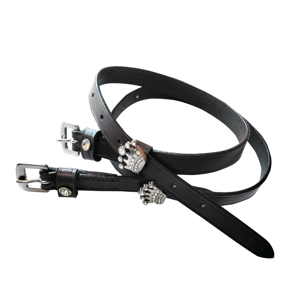 CORREA ESPUELA INGLESA CUERO CRISTAL SLT/2022-23/73 NEGRA - Tienda Hípica Online | D’Hispania ®