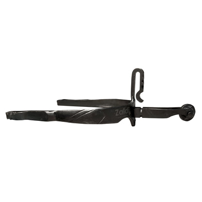 Espuela vaquera forja inox bitono envejecido 90 con rodet torcido y lisa, ideal para equitación y trabajo con caballos.