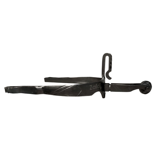 Espuela vaquera forja inox bitono envejecido 90 con rodet torcido y lisa, ideal para equitación y trabajo con caballos.