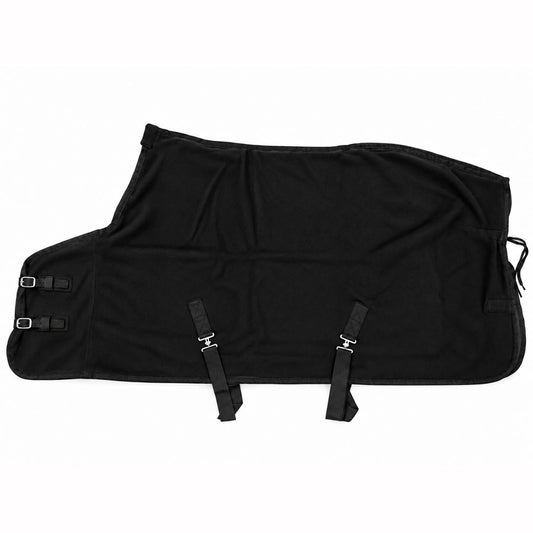 Manta polar para caballo con cinchuelo Negro