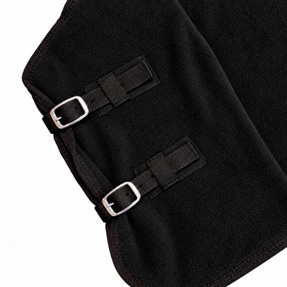 Manta polar para caballo con cinchuelo Negro