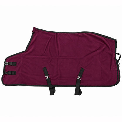 Manta polar para caballo con cinchuelo Granate