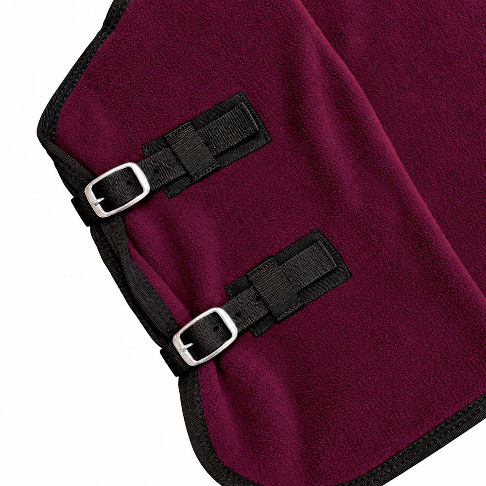 Manta polar para caballo con cinchuelo Granate