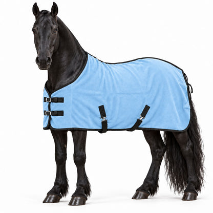 Manta polar para caballo con cinchuelo Azul