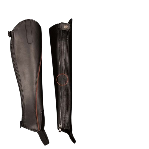 POLAINA CUERO C/ELÁSTICO HIDE W74 NEGRO - Tienda Hípica Online | D’Hispania ®