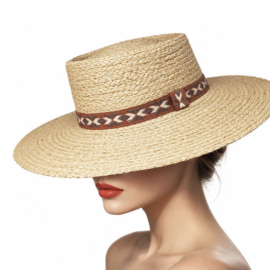 Sombrero cordobés de paja con ala ancha de 10 cm
