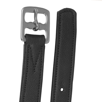 Estribo doble de cuero y nylon con hebillas cromadas para equitación, de la marca Tienda Hípica D'hispania.