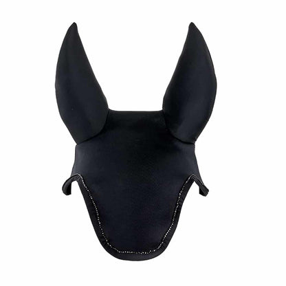 Mosquero antisonido Titanium Flyveil con orejeras para caballos, protección contra insectos, en color gris con malla resistente.