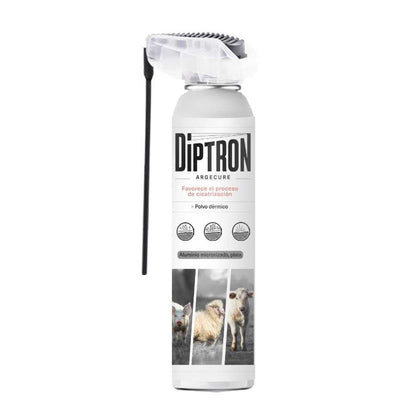 Crema cicatrizante Argecure con aluminio y plata Diptron, producto para limpieza e higiene, en envase con etiqueta y tubo.