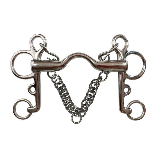 BOCADO PELHAM EMBOCADURA GRUESA PUENTE + CADENILLA INOX - Tienda Hípica Online | D’Hispania ®