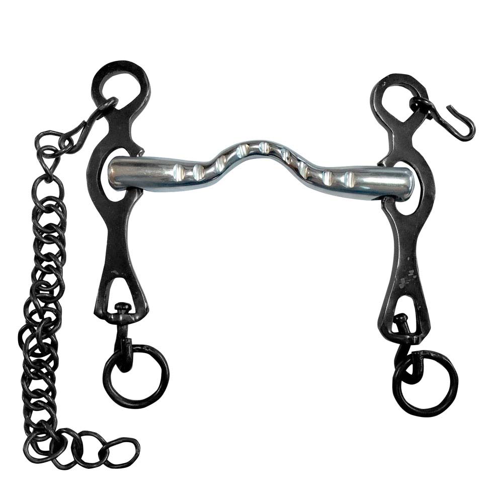 BOCADO PORTUGUÉS EMBOCADURA ACERO PIERNA NEGRA 12.5cm - Tienda Hípica Online | D’Hispania ®