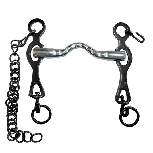 BOCADO PORTUGUÉS EMBOCADURA ACERO PIERNA NEGRA 12.5cm - Tienda Hípica Online | D’Hispania ®