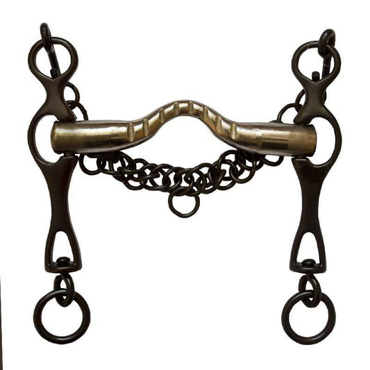 BOCADO PORTUGUÉS PAVONADO EMBOCADURA INOX.ESTRIADA - Tienda Hípica Online | D’Hispania ®