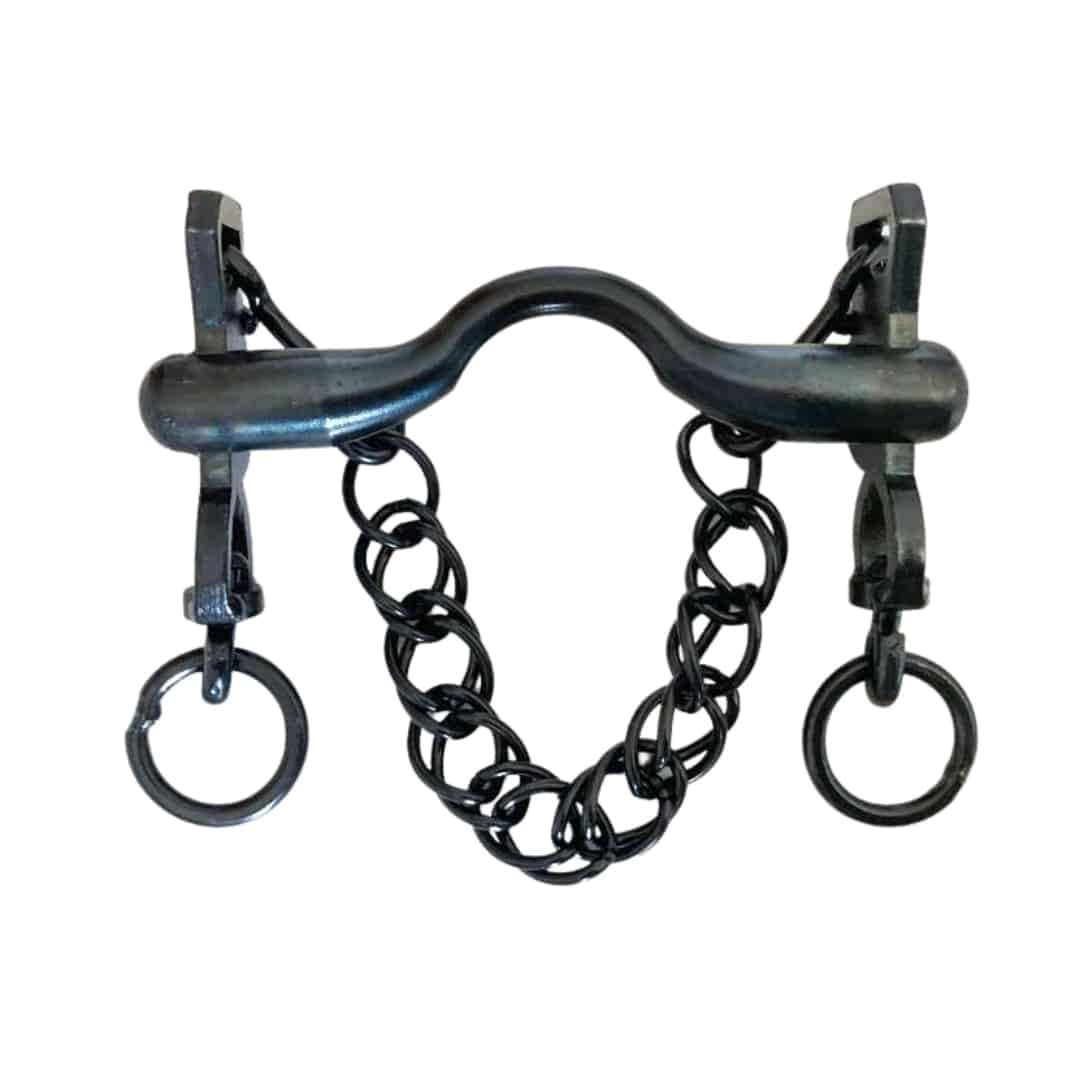 BOCADO VAQUERO PAVONADO FIJO 3/3 EMBOCADURA SUAVE, SIN BARRA - Tienda Hípica Online | D’Hispania ®