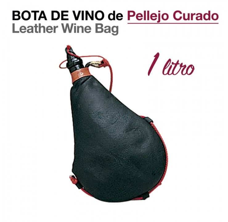 BOTA DE VINO DE PELLEJO CURADO 1 LITRO - Tienda Hípica Online | D’Hispania ®