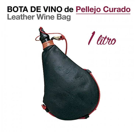 BOTA DE VINO DE PELLEJO CURADO 1 LITRO - Tienda Hípica Online | D’Hispania ®