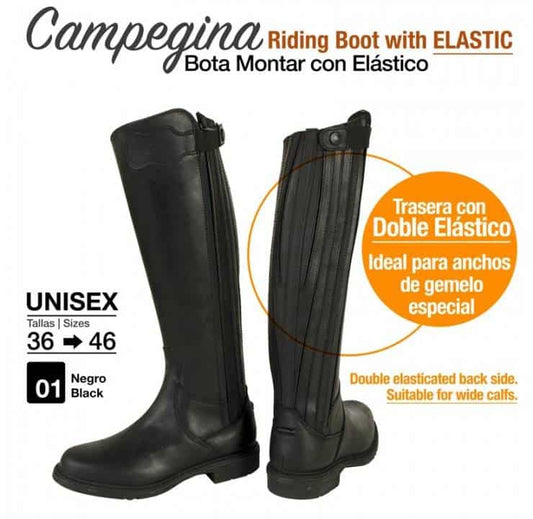 BOTA MONTAR CAMPEGINA CON ELÁSTICOS - Tienda Hípica Online | D’Hispania ®