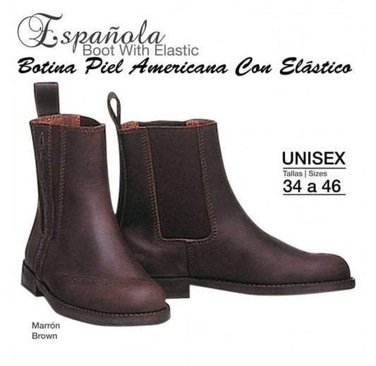 BOTINA ESPAÑOLA ELÁSTICO PIEL AMERICANA - Tienda Hípica Online | D’Hispania ®