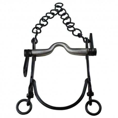 Bocado Vaquero Emb. Inoxidable Portamozo Movible Pavonado 12,5cm 92-033PMP - Tienda Hípica Online | D’Hispania ®