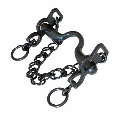 Bocado vaquero pavonado fijo 3/3 con embocadura, asa caldera y sin barra, para caballos, de la marca Tienda Hípica D'hispania.