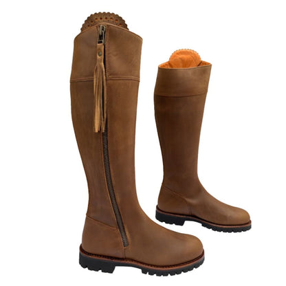 Bota impermeable color tostado para equitación de la marca Tienda Hípica D'hispania, modelo 1953, diseñada para montar y protección contra agua