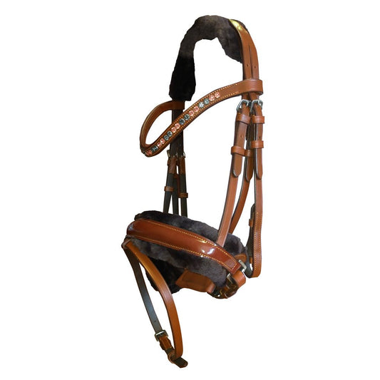 CABEZADA MONTAR CUERO C/BORREGUILLO SLT-268 - Tienda Hípica Online | D’Hispania ®