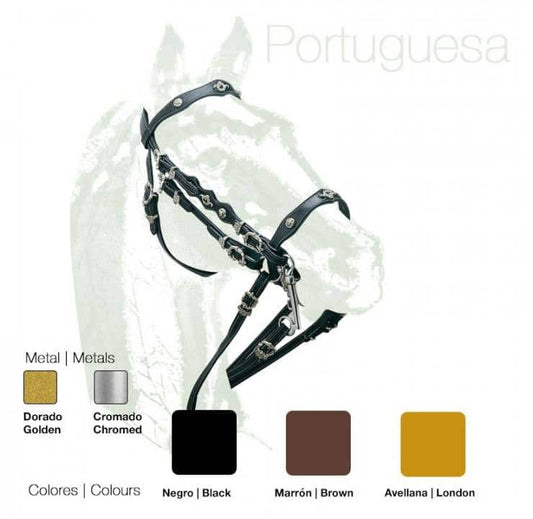 CABEZADA PORTUGUESA DOBLE RIENDA - Tienda Hípica Online | D’Hispania ®