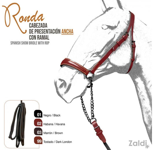 CABEZADA PRESENTACIÓN ANCHA CON RAMAL RONDA - Tienda Hípica Online | D’Hispania ®