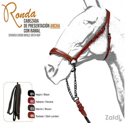 CABEZADA PRESENTACIÓN ANCHA CON RAMAL RONDA - Tienda Hípica Online | D’Hispania ®