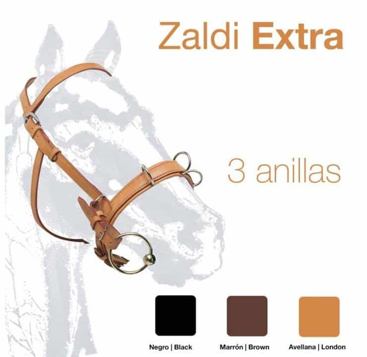 CABEZADA SERRETA CUERO ZALDI EXTRA 3-anillas - Tienda Hípica Online | D’Hispania ®