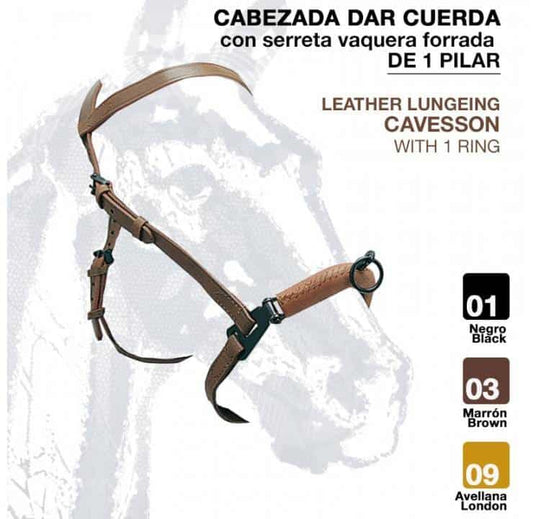 CABEZADA SERRETA VAQUERA FORRADA 1-pilar 115 - Tienda Hípica Online | D’Hispania ®
