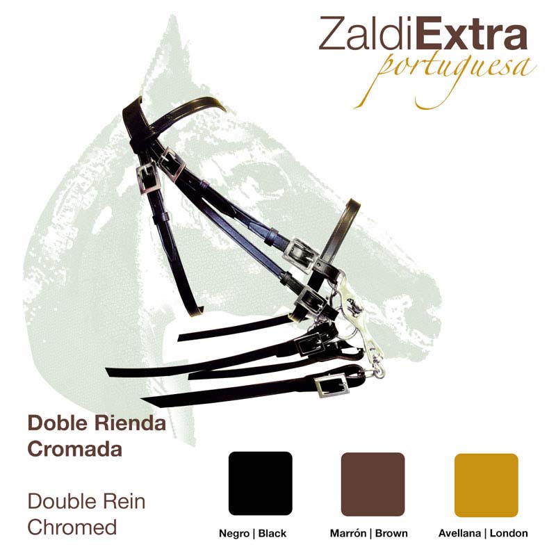 CABEZADA ZALDI EXTRA PORTUGUESA DOBLE RIENDA - Tienda Hípica Online | D’Hispania ®