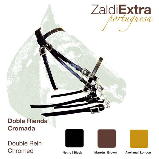CABEZADA ZALDI EXTRA PORTUGUESA DOBLE RIENDA - Tienda Hípica Online | D’Hispania ®
