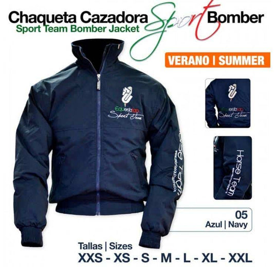 CHAQUETA CAZADORA BOMBER verano AZUL - Tienda Hípica Online | D’Hispania ®