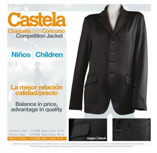 CHAQUETA CONCURSO CASTELA NIÑO NEGRO - Tienda Hípica Online | D’Hispania ®