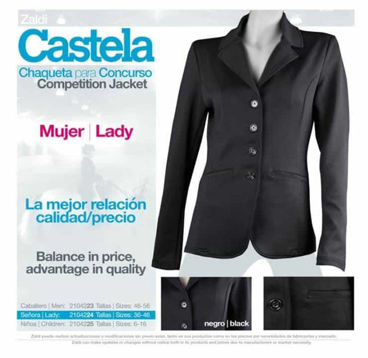 CHAQUETA CONCURSO CASTELA SEÑORA NEGRO - Tienda Hípica Online | D’Hispania ®