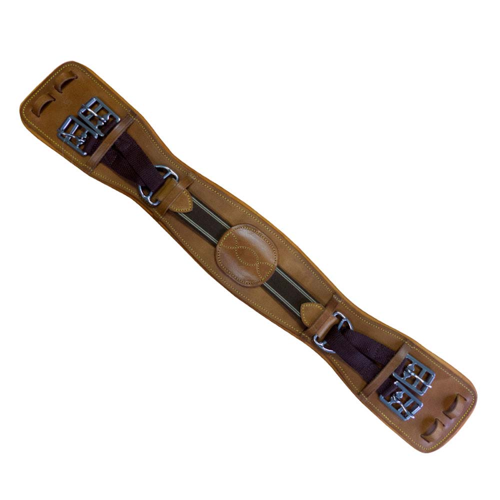 CINCHA DOMA CUERO CON ELÁSTICO - Tienda Hípica Online | D’Hispania ®