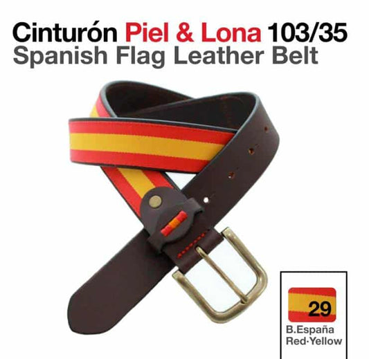 CINTURÓN PIEL & LONA 103-35 B/ESPAÑA - Tienda Hípica Online | D’Hispania ®