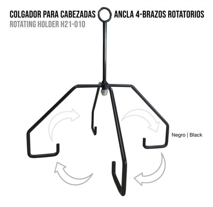 COLGADOR PARA CABEZADAS ANCLA 4-BRAZOS ROTATORIOS NEGRO - Tienda Hípica Online | D’Hispania ®