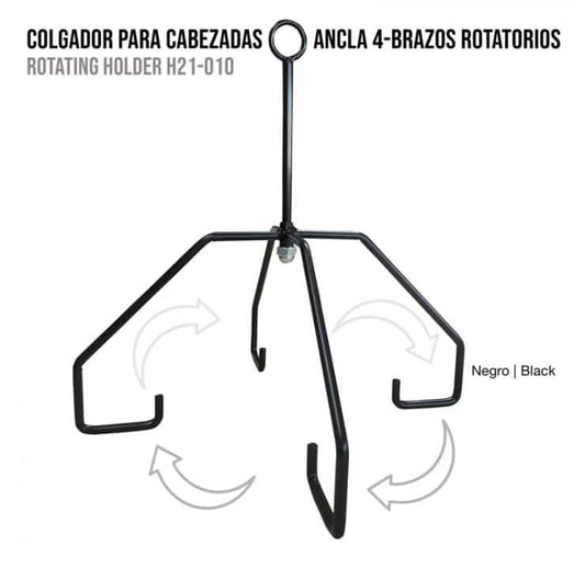 COLGADOR PARA CABEZADAS ANCLA 4-BRAZOS ROTATORIOS NEGRO - Tienda Hípica Online | D’Hispania ®