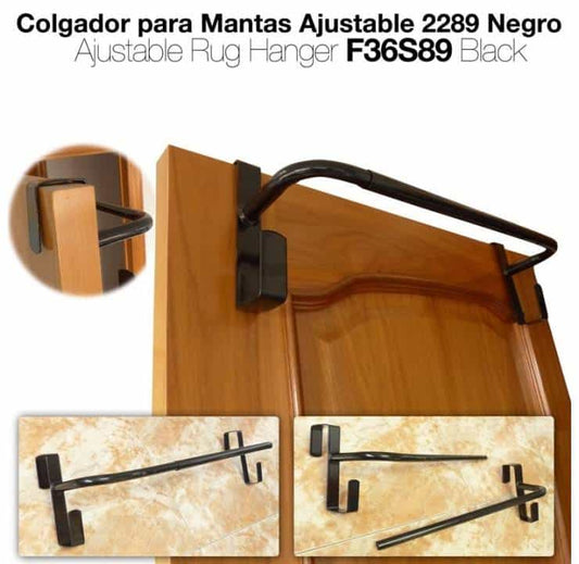 COLGADOR PARA MANTAS AJUSTABLE 2289 NEGRO - Tienda Hípica Online | D’Hispania ®